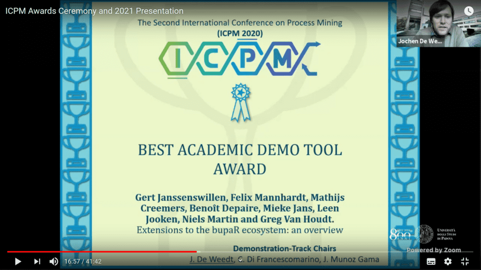 ICPM 2020 Demo Award for bupaR